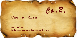 Cserny Riza névjegykártya